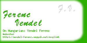 ferenc vendel business card